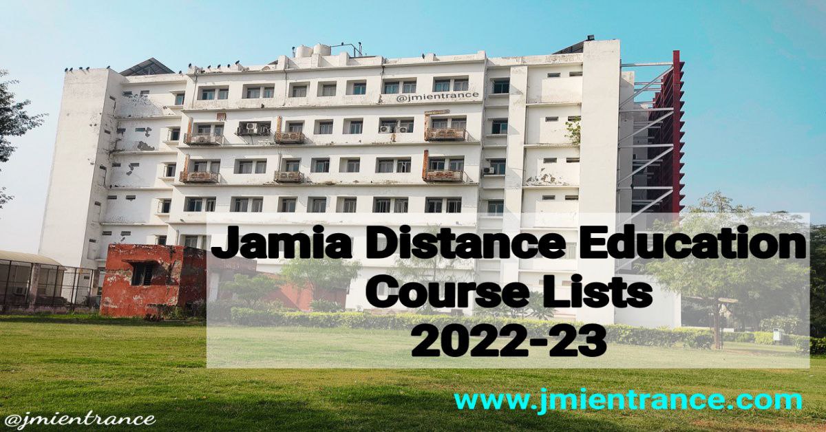 jamia 2022 distance courses list