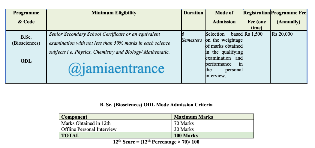 jamia-bsc-bioscience-distance-course-2026-jmientrance
